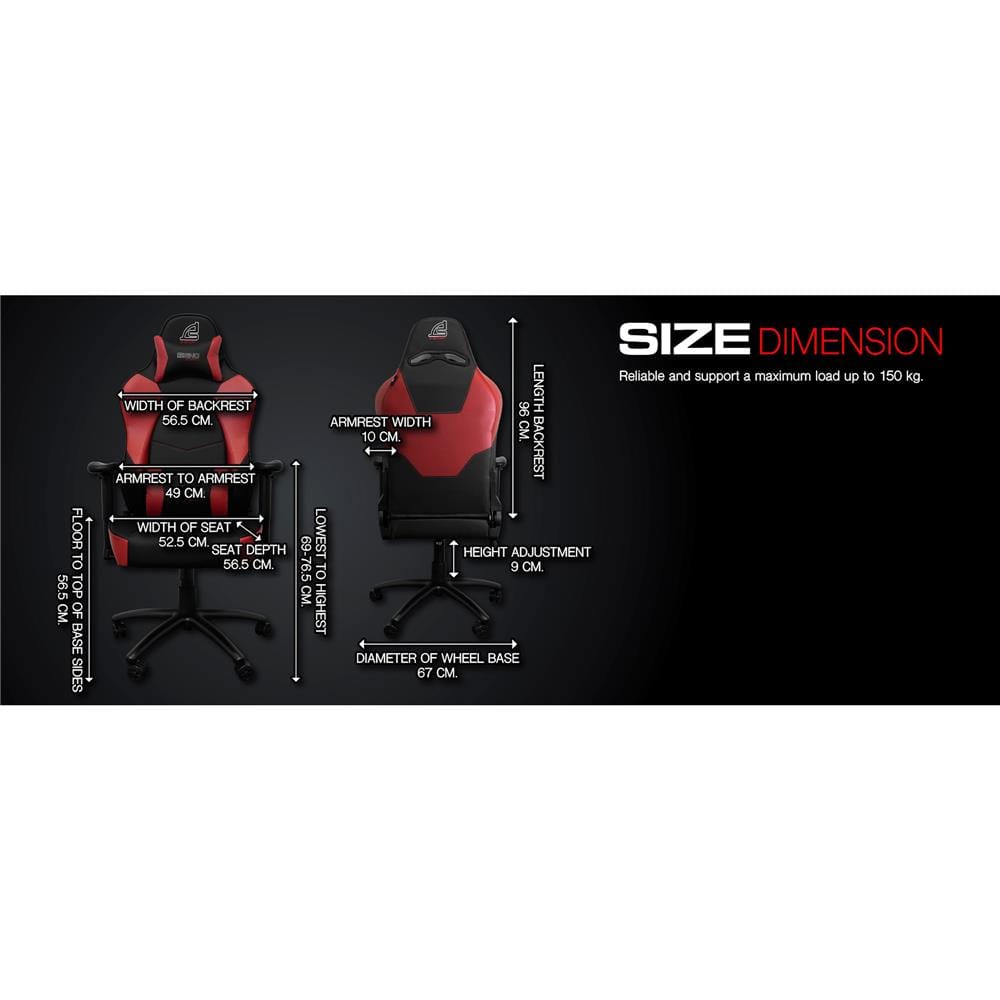 D.I.Y. เก้าอี้เกมมิ่ง SIGNO BRANCO GC-207BR สีดำ/แดง