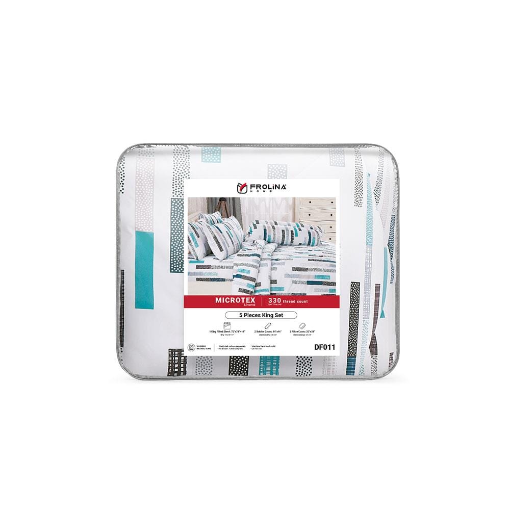 ชุดผ้าปูที่นอน 6 ฟุต 6 ชิ้น FROLINA MICROTEX DF011