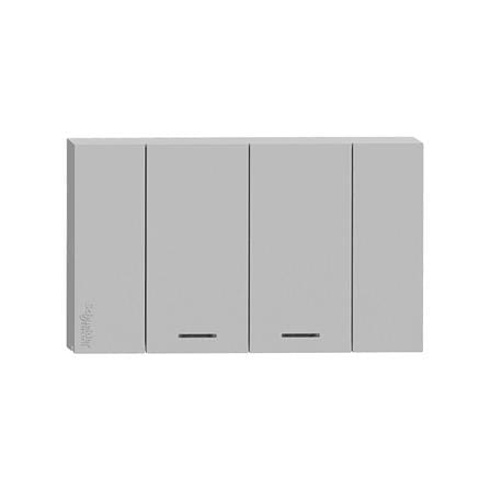 ชุดสวิตช์ทางเดียว 2 ช่อง SCHNEIDER A7032F_GY สีเทา_0