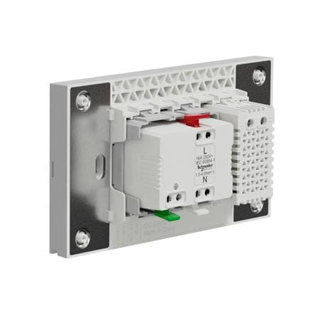 ชุดเต้ารับเดี่ยว 3 ขา + USB 1 ช่อง SCHNEIDER A70426USB_UST_GY สีเทา_1