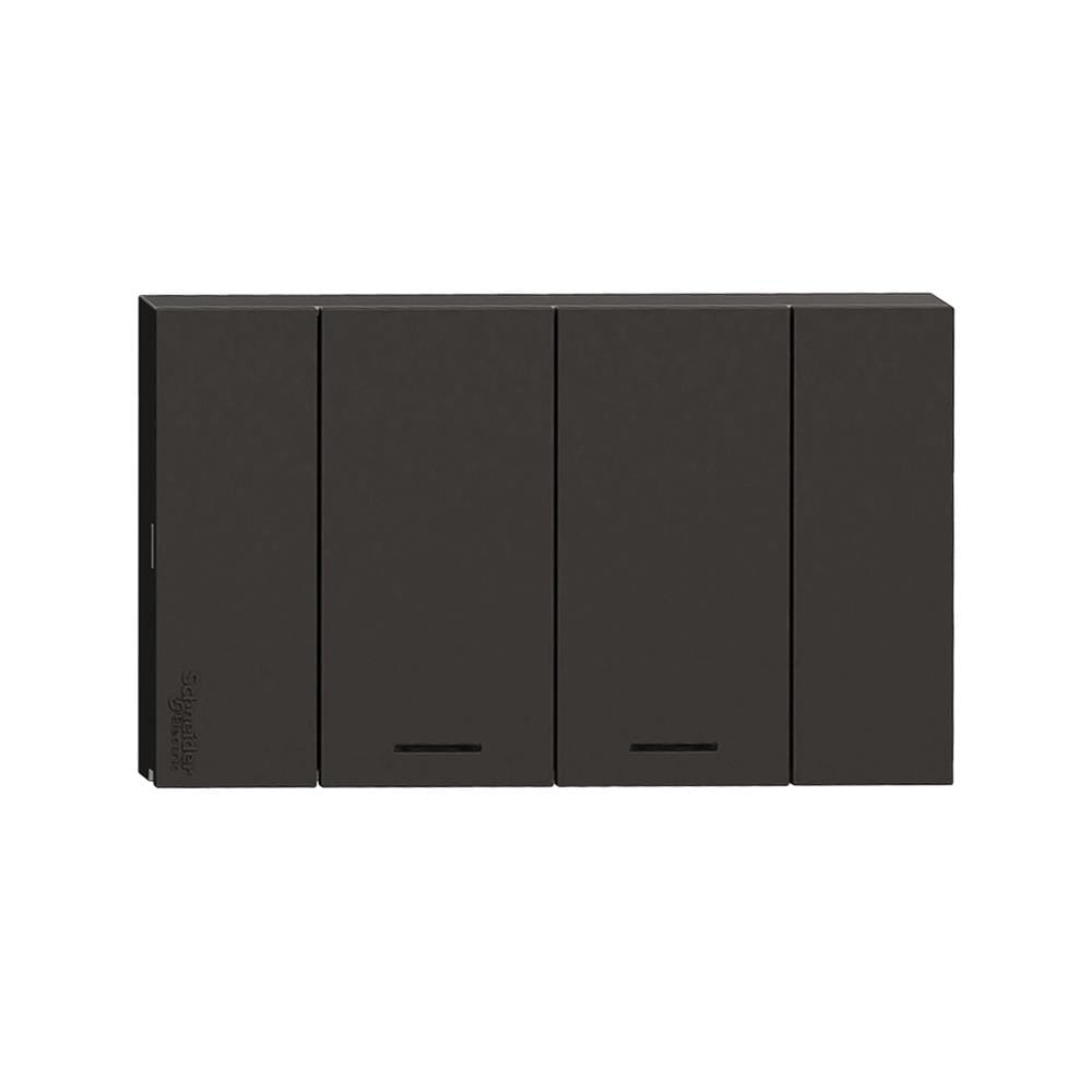 ชุดสวิตช์ทางเดียว 2 ช่อง SCHNEIDER A7032F_BK สีดำ
