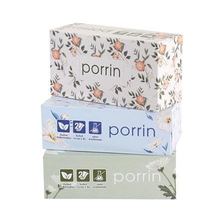 กระดาษเช็ดหน้า PORRIN BOX 150 แผ่น แพ็ค 3_3