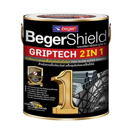 สีน้ำมัน BEGER BEGERSHIELD GRIPTECH 2IN1 BR100 สีขาว 1 แกลลอน_0