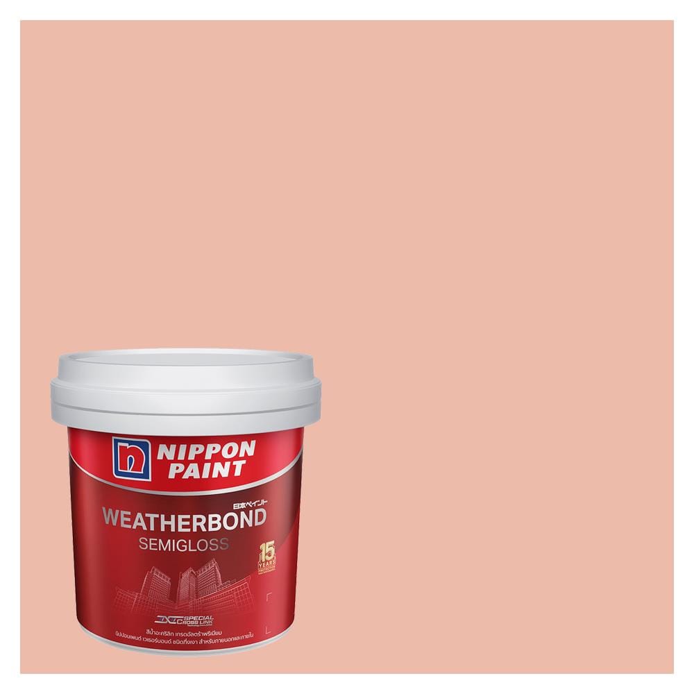 สีน้ำทาภายนอก NIPPON PAINT WEATHERBOND สี PUEBLO PEACH #NPR1362P กึ่งเงา 9 ลิตร