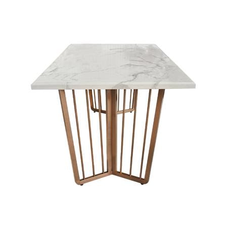 โต๊ะอาหาร KAWIN TWIN LEG สีขาว/ROSE GOLD_2