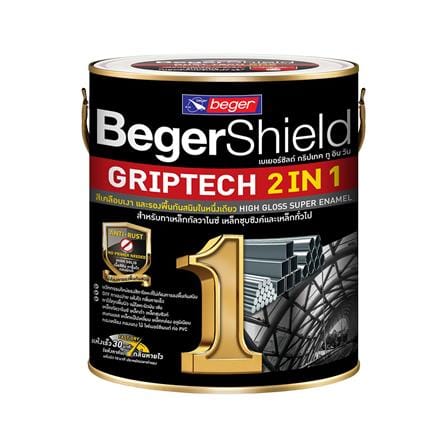 สีน้ำมัน BEGERSHIELD GRIPTECH 2IN1 BR687 สีเทา เงา 1 แกลลอน_0