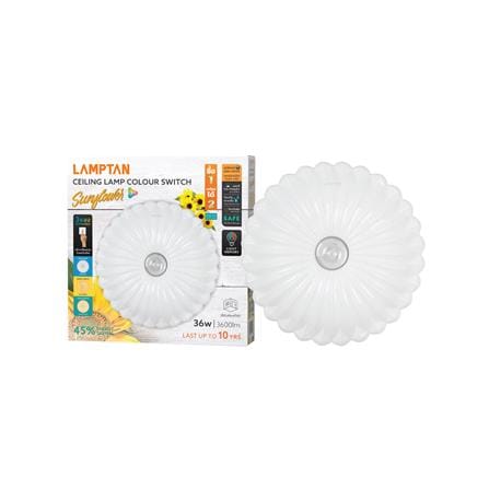 ไฟเพดาน LED LAMPTAN SUNFLOWER 15 นิ้ว 36 วัตต์ DAYLIGHT/COOL WHITE/WARM WHITE สีขาว_3