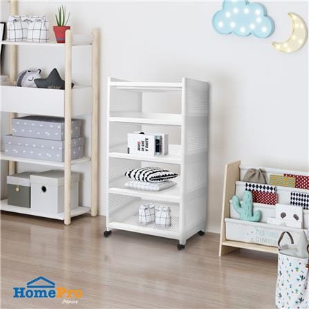 ชั้นวางของ 5 ชั้น มีล้อ STACKO IVA 49.5X36X98.5 ซม. สีขาว_4
