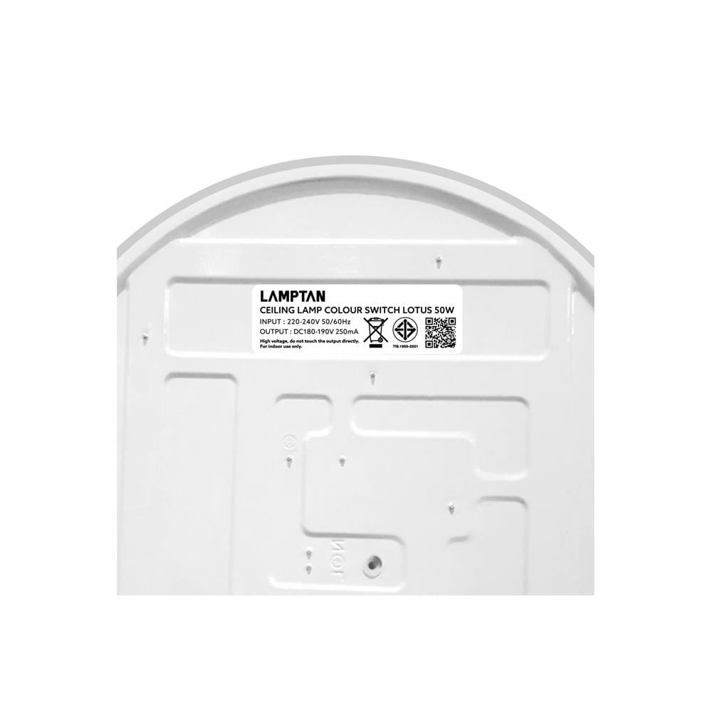 ไฟเพดาน LED LAMPTAN LOTUS 19.5 นิ้ว 50 วัตต์ DAYLIGHT/COOL WHITE/WARM WHITE สีขาว