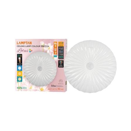 ไฟเพดาน LED LAMPTAN LOTUS 19.5 นิ้ว 50 วัตต์ DAYLIGHT/COOL WHITE/WARM WHITE สีขาว_3