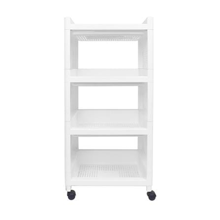 ชั้นวางของ 4 ชั้น มีล้อ STACKO IVA 29.5X36X77 ซม. สีขาว