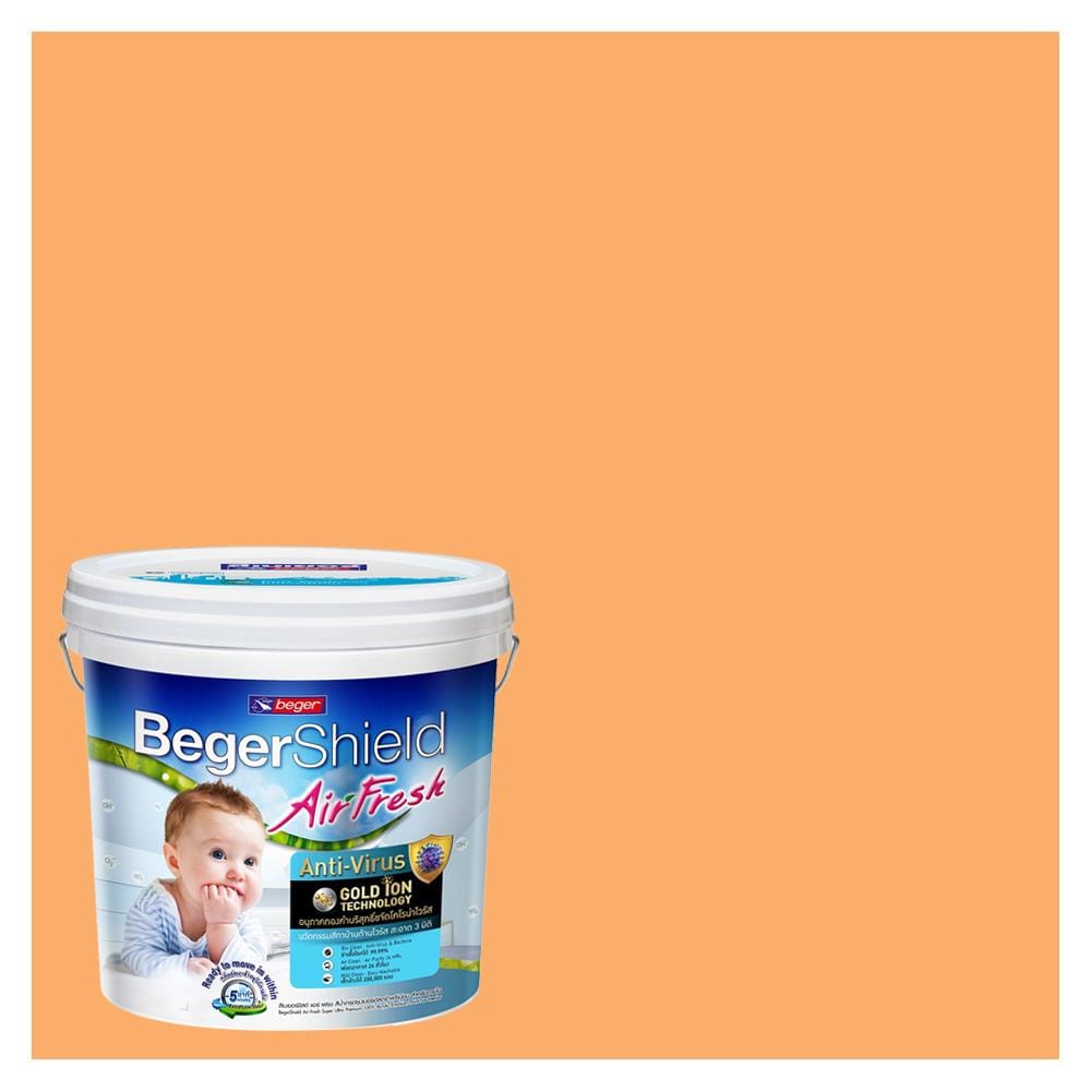 สีน้ำทาภายใน ชนิดกึ่งเงา BEGER AIRFRESH GOLD BASE D 101-5 สี PEACH MELBA 9 ลิตร