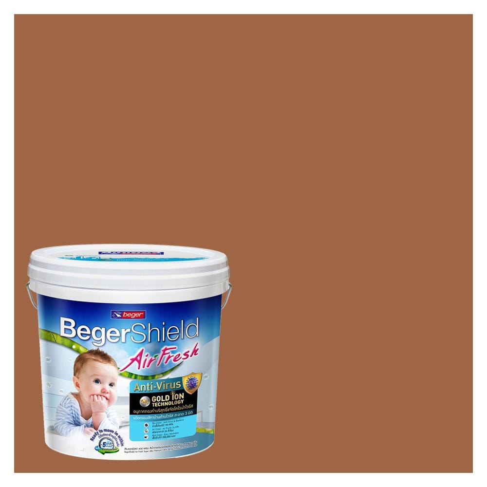 สีน้ำทาภายใน ชนิดกึ่งเงา BEGER AIRFRESH GOLD BASE D 177-6 สี TERRACOTTA TEASE 9 ลิตร