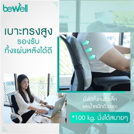 เซ็ตเบาะรองหลังและรองนั่งเพื่อสุขภาพ BEWELL H06/HT001 สีน้ำเงิน_1