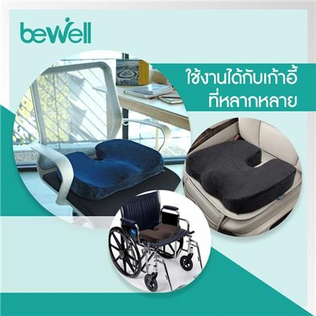 เซ็ตเบาะรองหลังและรองนั่งเพื่อสุขภาพ BEWELL H06/HT001 สีน้ำเงิน_3
