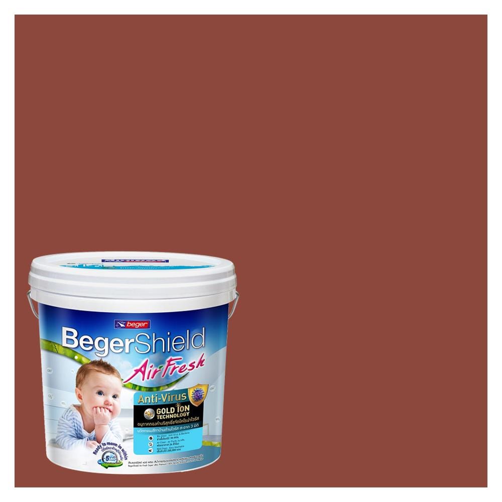 สีน้ำทาภายใน ชนิดกึ่งเงา BEGER AIRFRESH GOLD BASE D 182-6 สี RED WALL 9 ลิตร