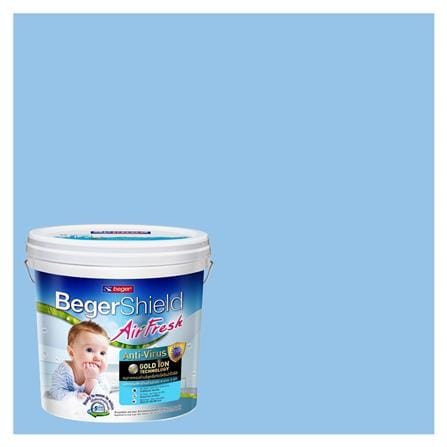สีน้ำทาภายใน ชนิดกึ่งเงา BEGER AIRFRESH GOLD BASE C 028-4 สี COMFORTABLE BLUE 9 ลิตร_0