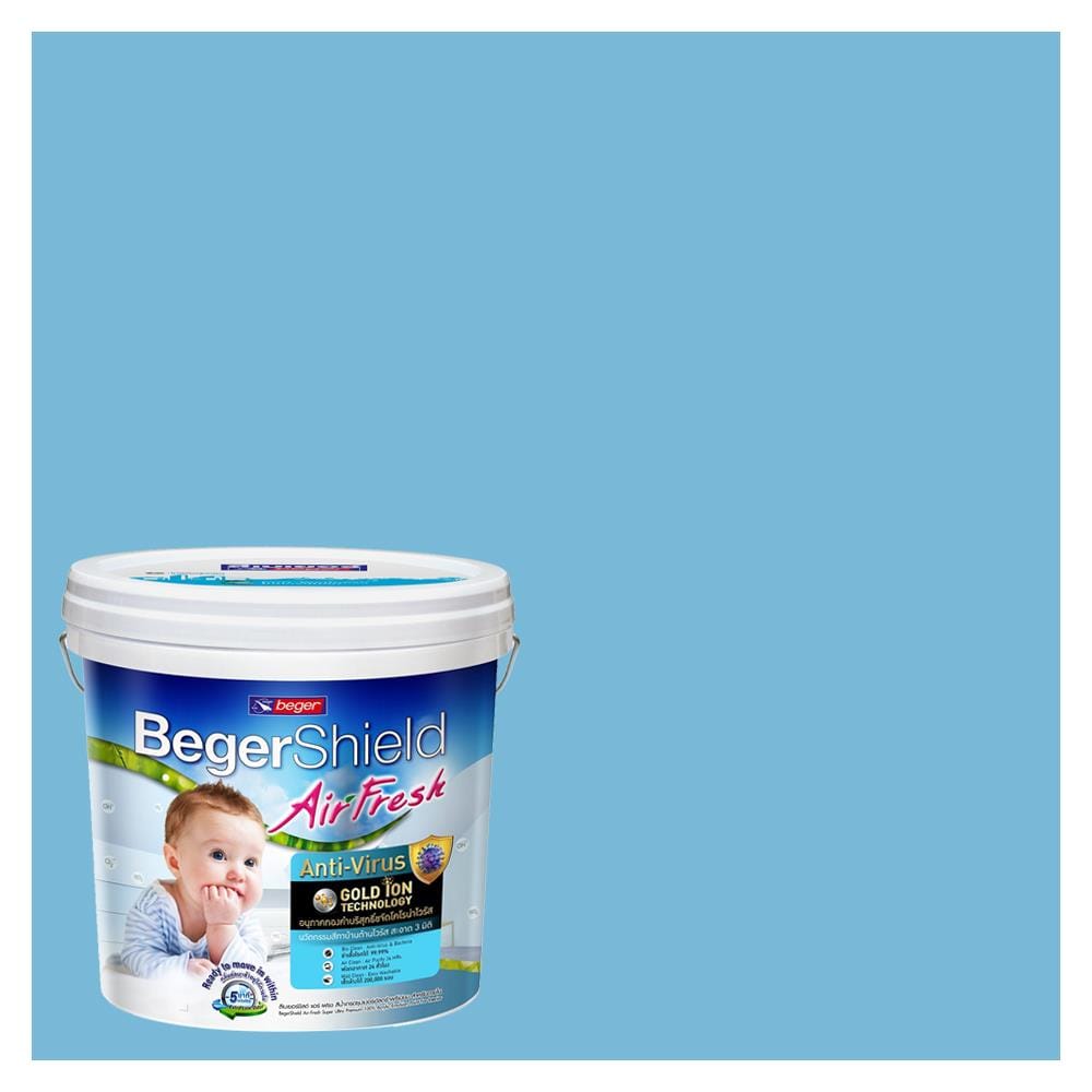 สีน้ำทาภายใน ชนิดกึ่งเงา BEGER AIRFRESH GOLD BASE C 034-4 สี BRISK BAY 9 ลิตร