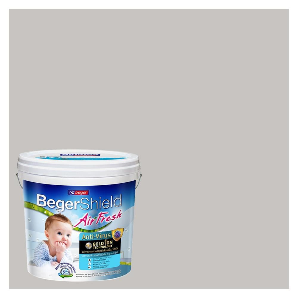สีน้ำทาภายใน ชนิดกึ่งเงา BEGER AIRFRESH GOLD BASE A 140-2 สี STRICLY SILVER 9 ลิตร