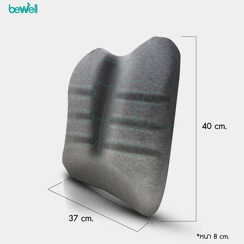 เบาะรองหลัง BEWELL EC01-CT สีเทา