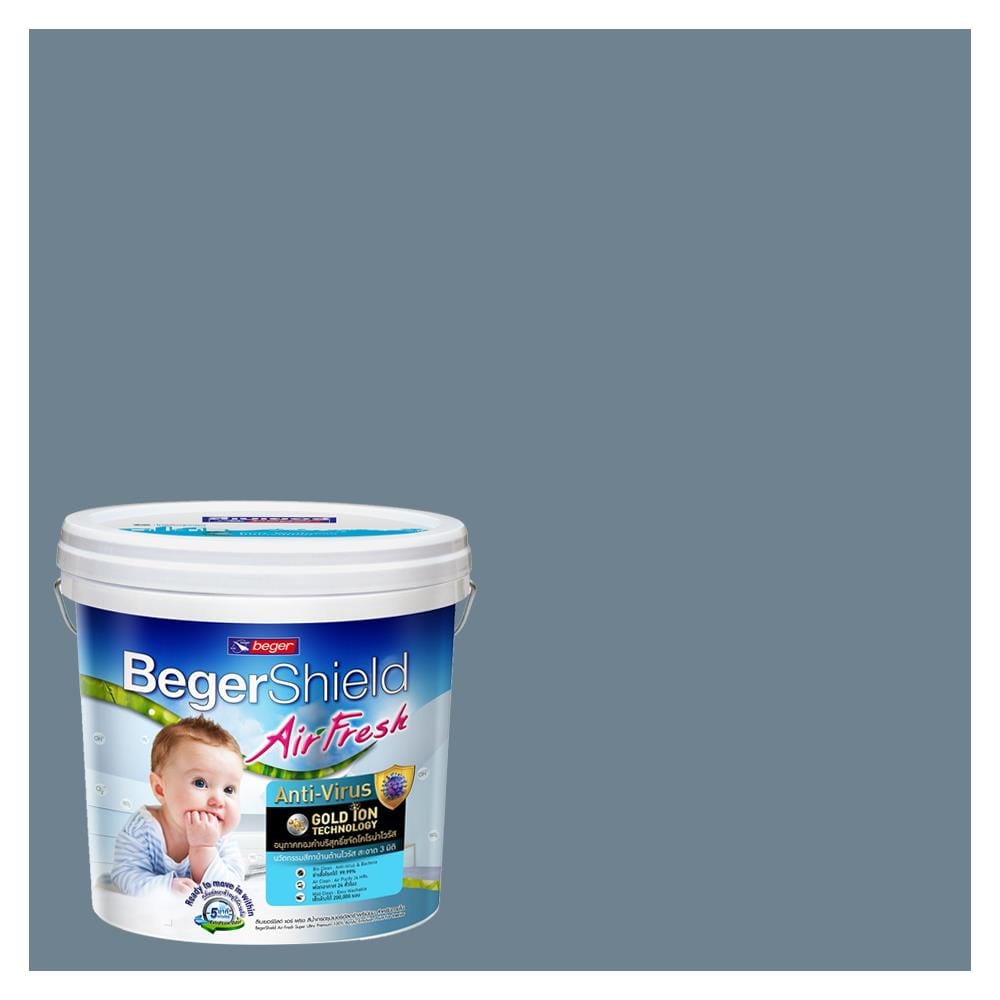 สีน้ำทาภายใน ชนิดกึ่งเงา BEGER AIRFRESH GOLD BASE D 137-5 สี BARBIAON BLUE 9 ลิตร