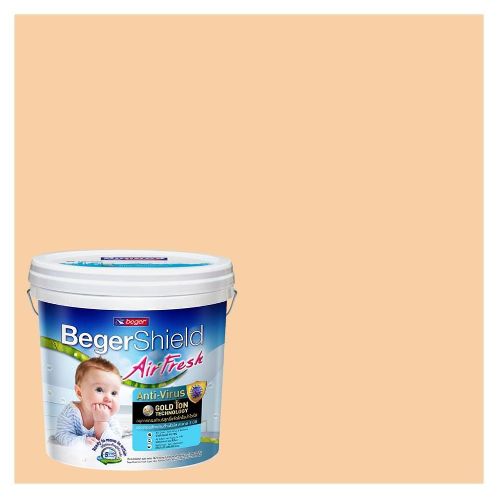 สีน้ำทาภายใน ชนิดกึ่งเงา BEGER AIRFRESH GOLD BASE B 101-4 สี SOFT ORANGE 9 ลิตร