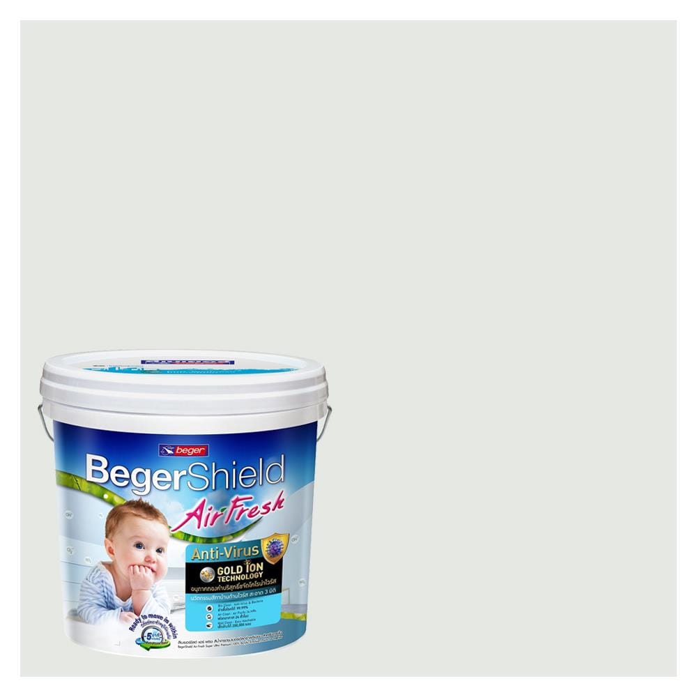 สีน้ำทาภายใน ชนิดกึ่งเงา BEGER AIRFRESH GOLD BASE A OW-7-2 สี ICE HELIOS 9 ลิตร