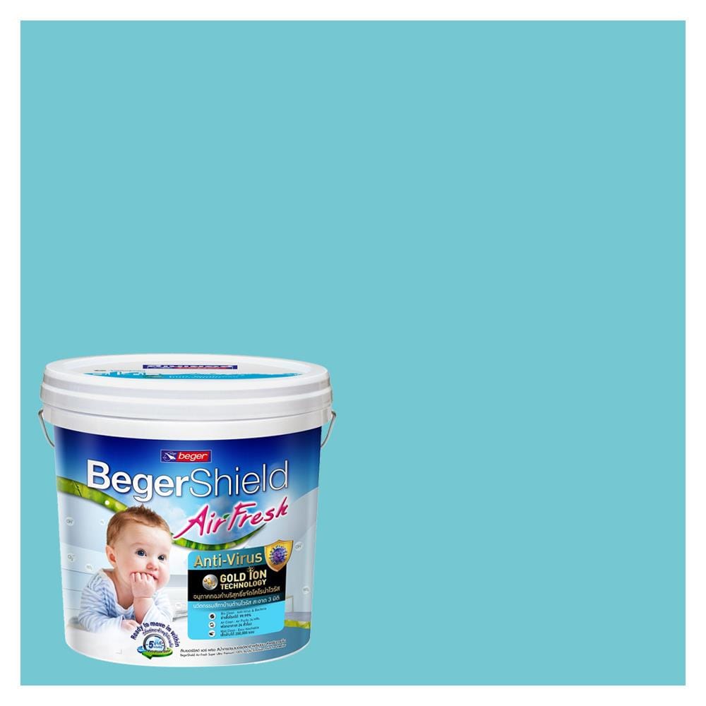 สีน้ำทาภายใน ชนิดกึ่งเงา BEGER AIRFRESH GOLD BASE C 041-4 สี DOLPHININE BAY 9 ลิตร