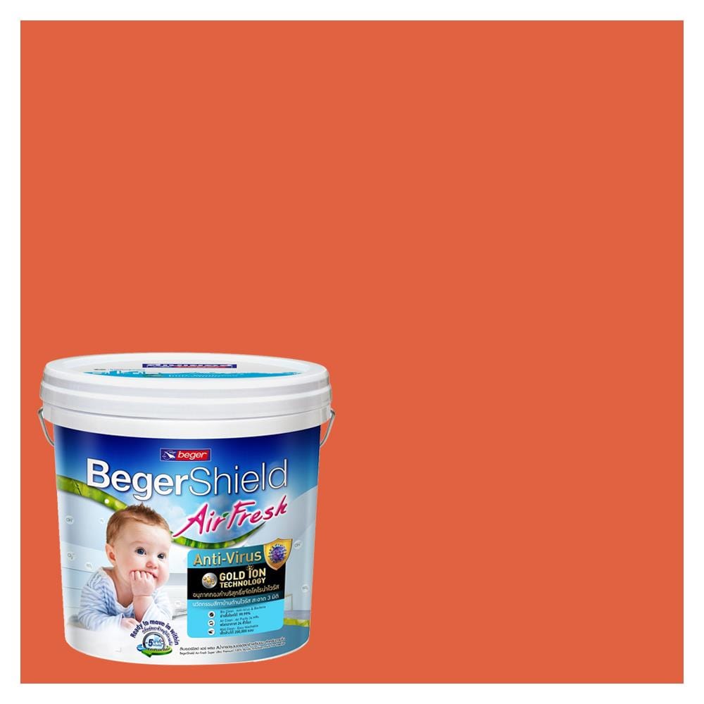 สีน้ำทาภายใน ชนิดกึ่งเงา BEGER AIRFRESH GOLD BASE D 107-6 สี EMBER'D GLOW 9 ลิตร
