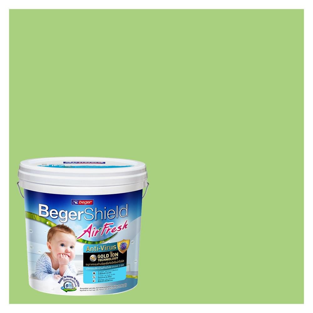 สีน้ำทาภายใน ชนิดกึ่งเงา BEGER AIRFRESH GOLD BASE C 064-5 สี FAVORITE PLANT 9 ลิตร