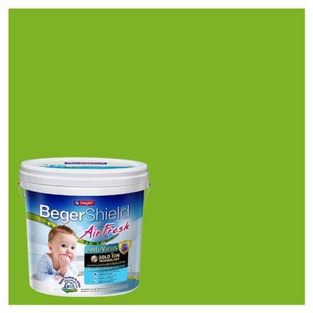 สีน้ำทาภายใน ชนิดกึ่งเงา BEGER AIRFRESH GOLD BASE D 069-6 สี JOYFUL GREEN 9 ลิตร_0