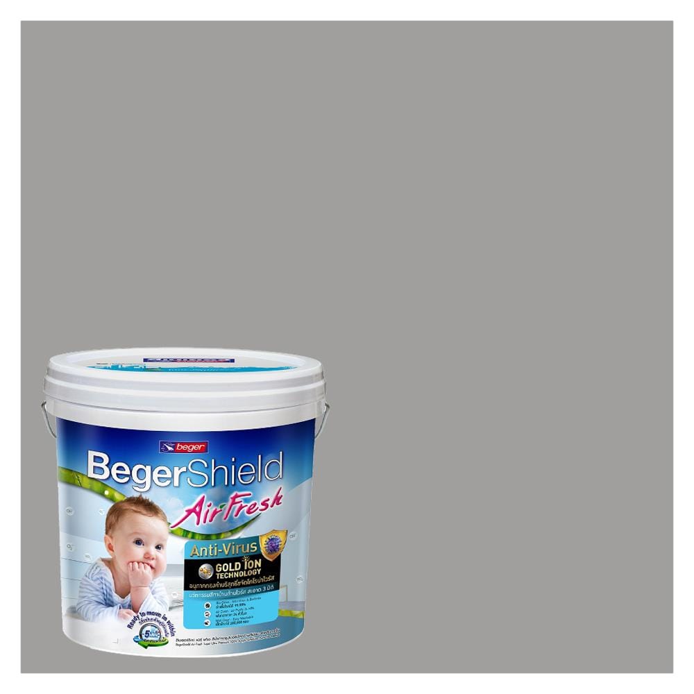 สีน้ำทาภายใน ชนิดกึ่งเงา BEGER AIRFRESH GOLD BASE C 140-3 สี ANTIQUE PEWTER 9 ลิตร