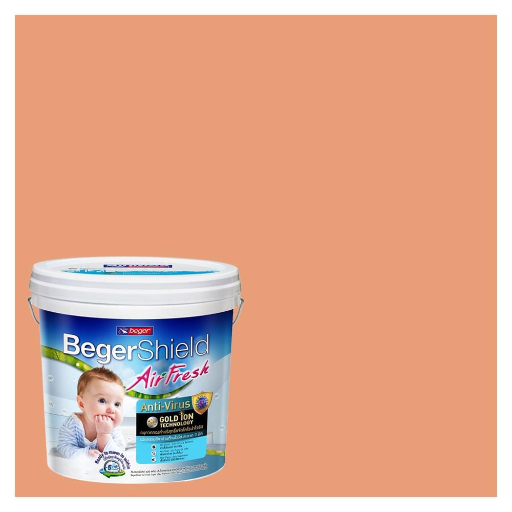 สีน้ำทาภายใน ชนิดกึ่งเงา BEGER AIRFRESH GOLD BASE C 104-5 สี NASTURTIUM BLOSSOM 9 ลิตร