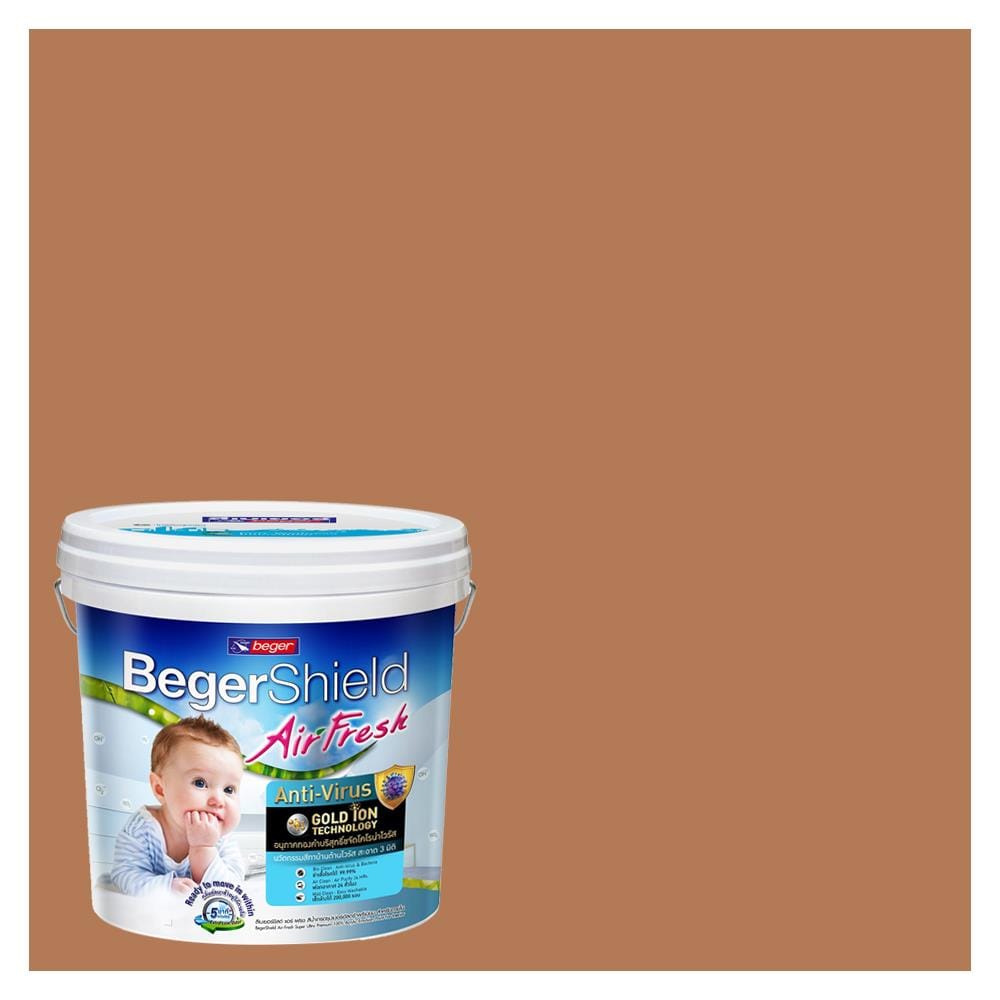 สีน้ำทาภายใน ชนิดกึ่งเงา BEGER AIRFRESH GOLD BASE D 177-5 สี GEORGIAN CLAY 9 ลิตร
