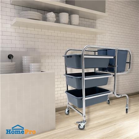 รถเข็น 3 ชั้น STACKO CANTEEN C 85X45.5X90 ซม. สีเทา_4