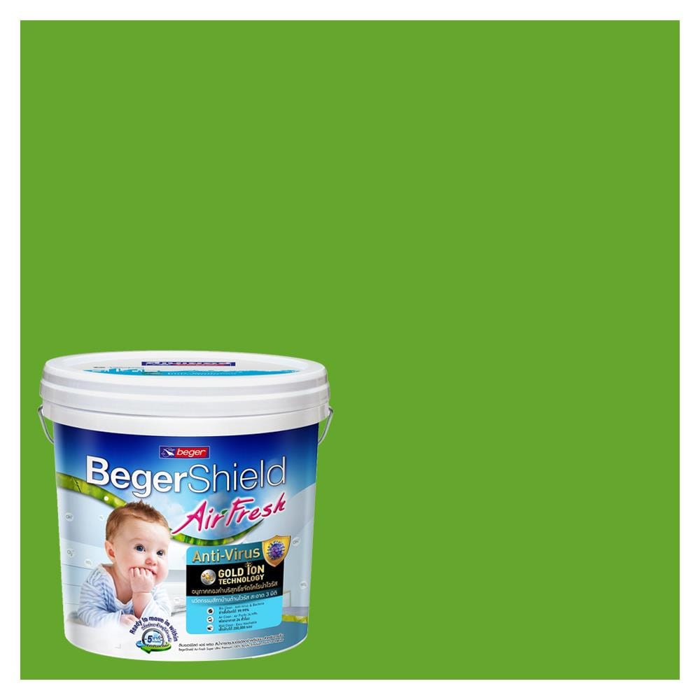สีน้ำทาภายใน ชนิดกึ่งเงา BEGER AIRFRESH GOLD BASE D 064-6 สี FRESH CUT GRASS 9 ลิตร