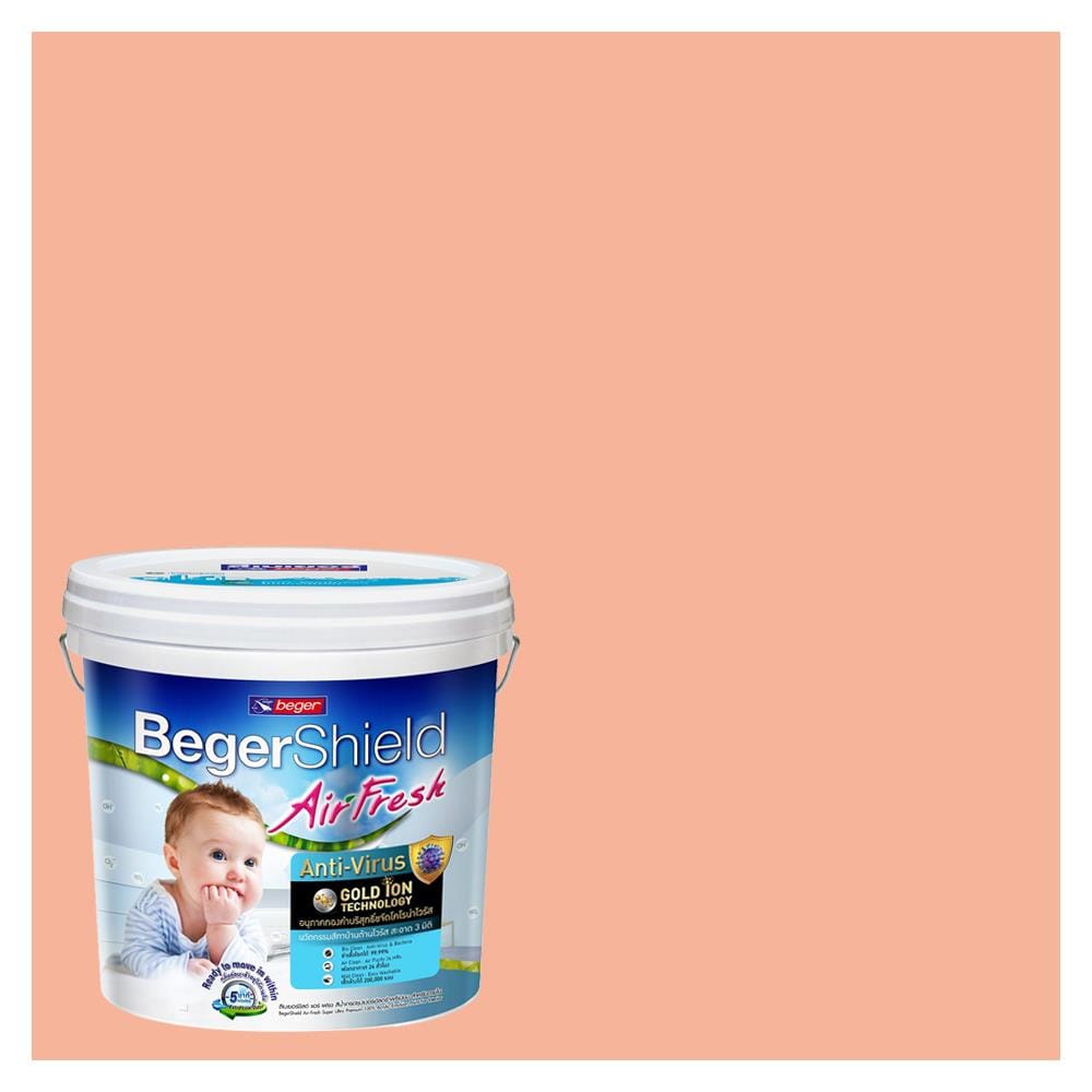 สีน้ำทาภายใน ชนิดกึ่งเงา BEGER AIRFRESH GOLD BASE B 107-4 สี COTTON CANDY 9 ลิตร