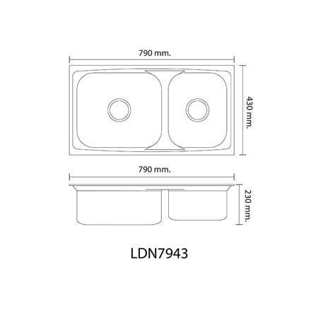 ซิงค์ฝัง 2หลุม LTP LDN7943 สเตนเลส_3
