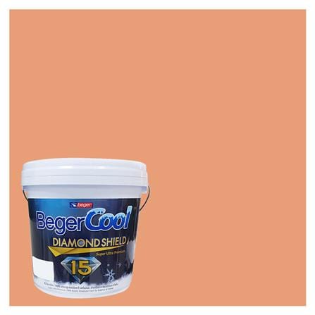สีน้ำทาภายนอก BEGER COOL DIAMONDSHIELD 15 สี NASTURTIUM BLOSSOM #104-5 กึ่งเงา 9 ลิตร_0