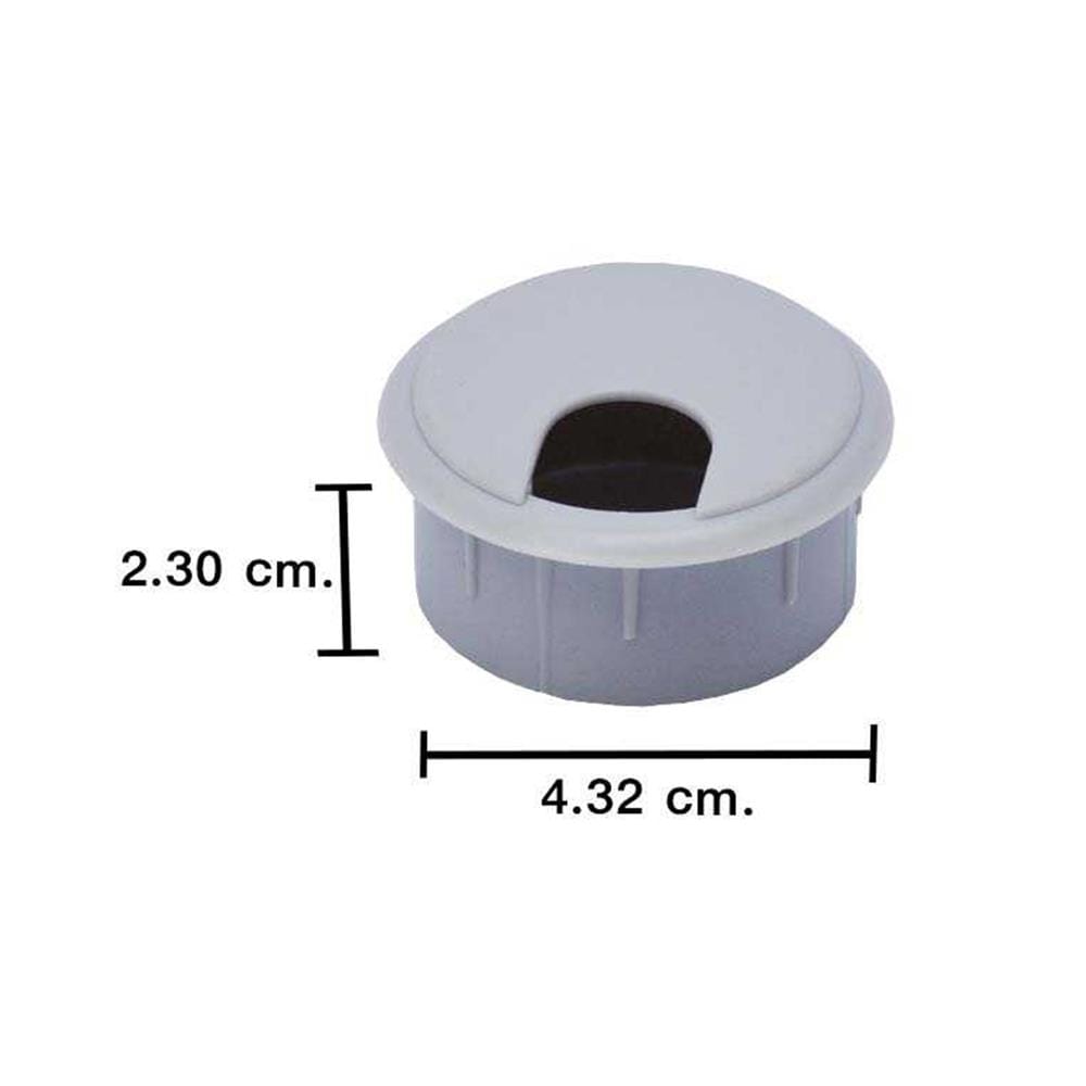 ช่องร้อยสายไฟกลม DEXZON CC-20 สีเทา แพ็ก 2 ชิ้น