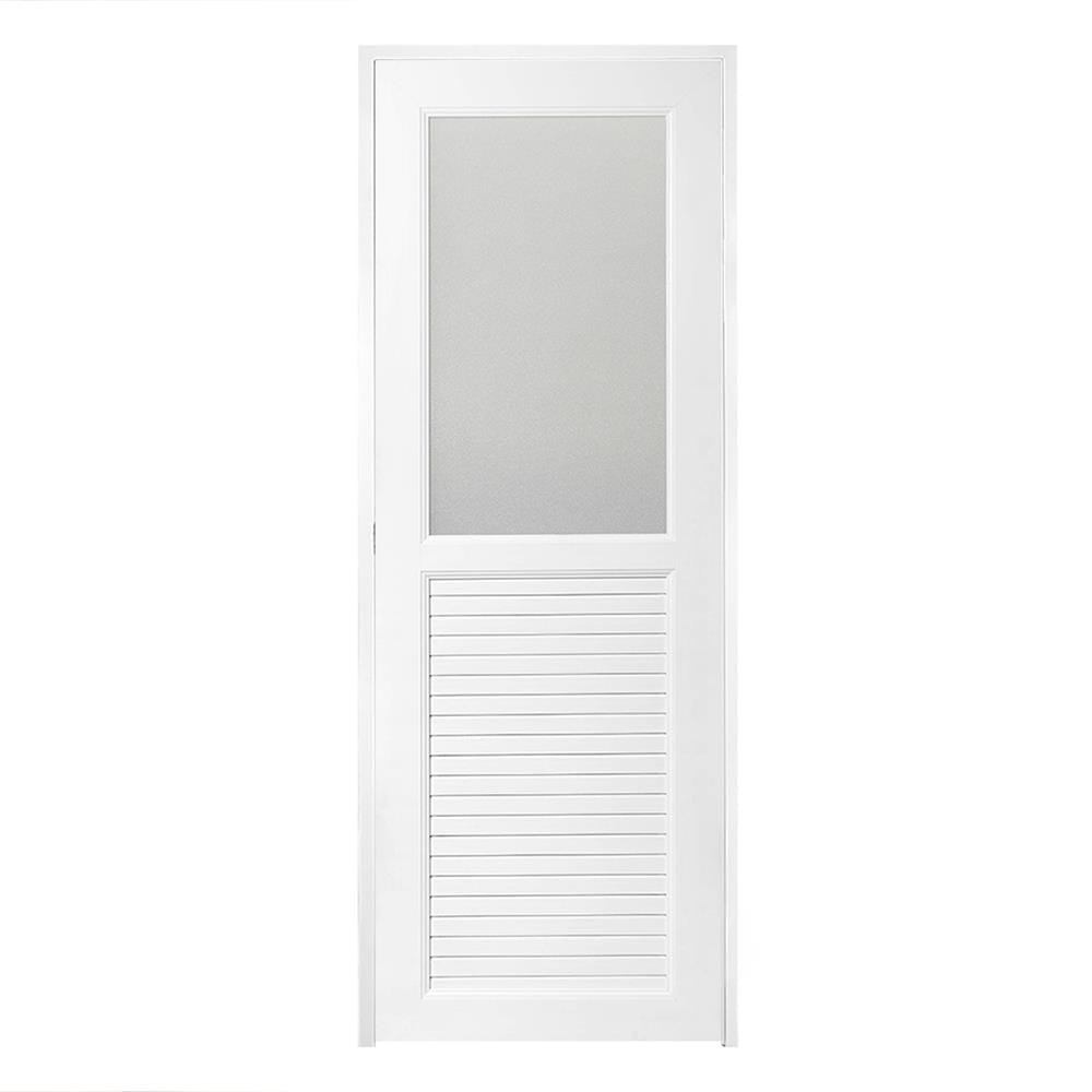 ประตู UPVC AZLE AZ113 GLASS 70X200 ซม. สีขาว พร้อมวงกบ ไม่เจาะลูกบิด