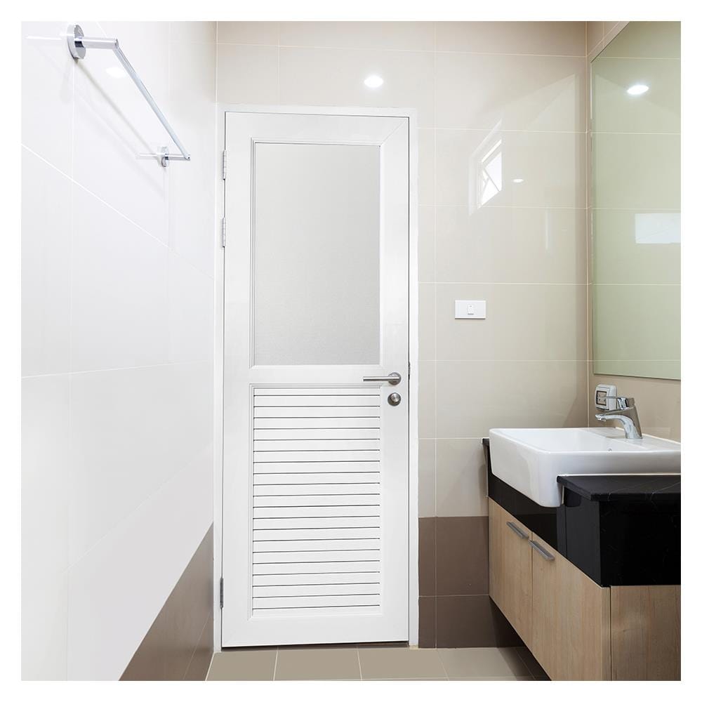 ประตู UPVC AZLE AZ113 GLASS 70X200 ซม. สีขาว พร้อมวงกบ ไม่เจาะลูกบิด