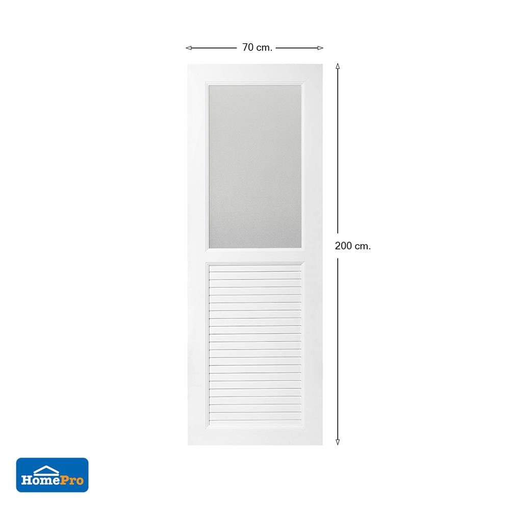 ประตู UPVC AZLE AZ113 GLASS 70X200 ซม. สีขาว พร้อมวงกบ ไม่เจาะลูกบิด