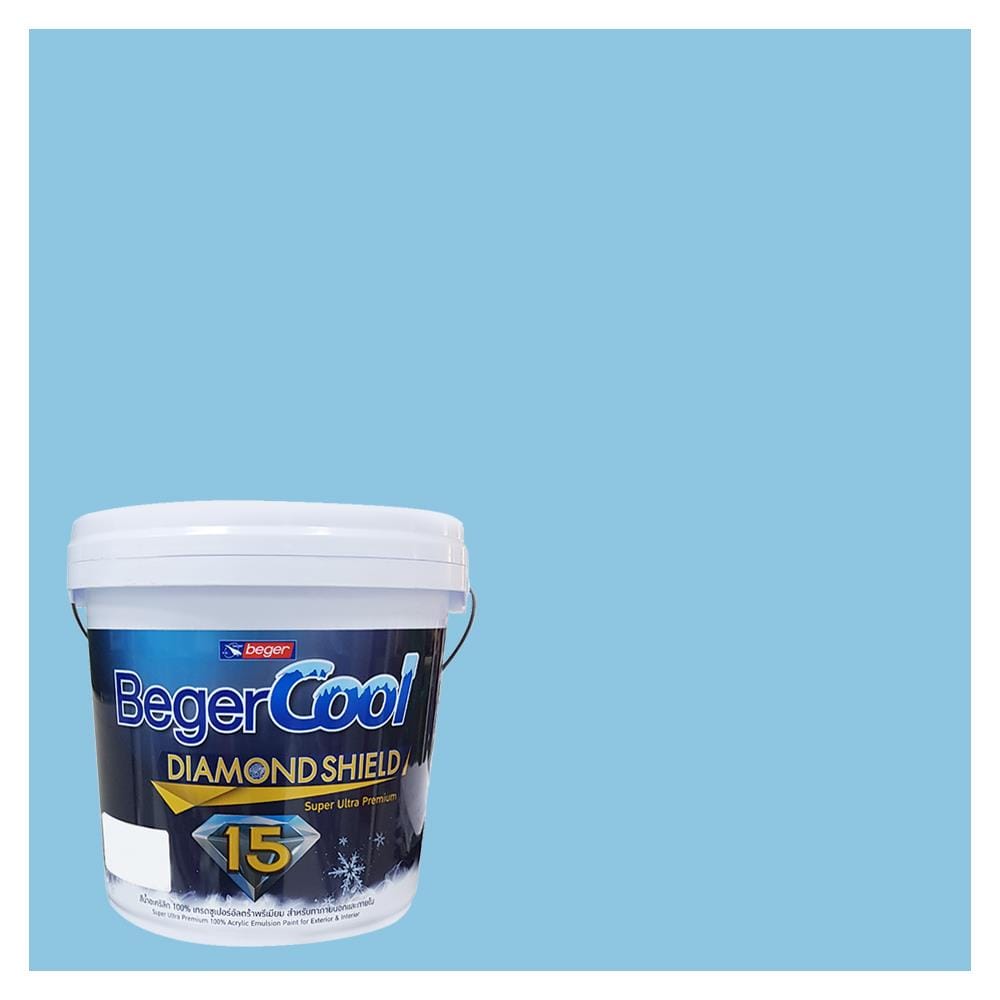 สีน้ำทาภายนอก BEGER COOL DIAMONDSHIELD 15 สี BRAVE BLUE #032-4 กึ่งเงา 9 ลิตร