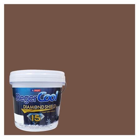 สีน้ำทาภายนอก BEGER COOL DIAMONDSHIELD 15 สี SADDLEBAG BROWN #178-6 กึ่งเงา 9 ลิตร_0