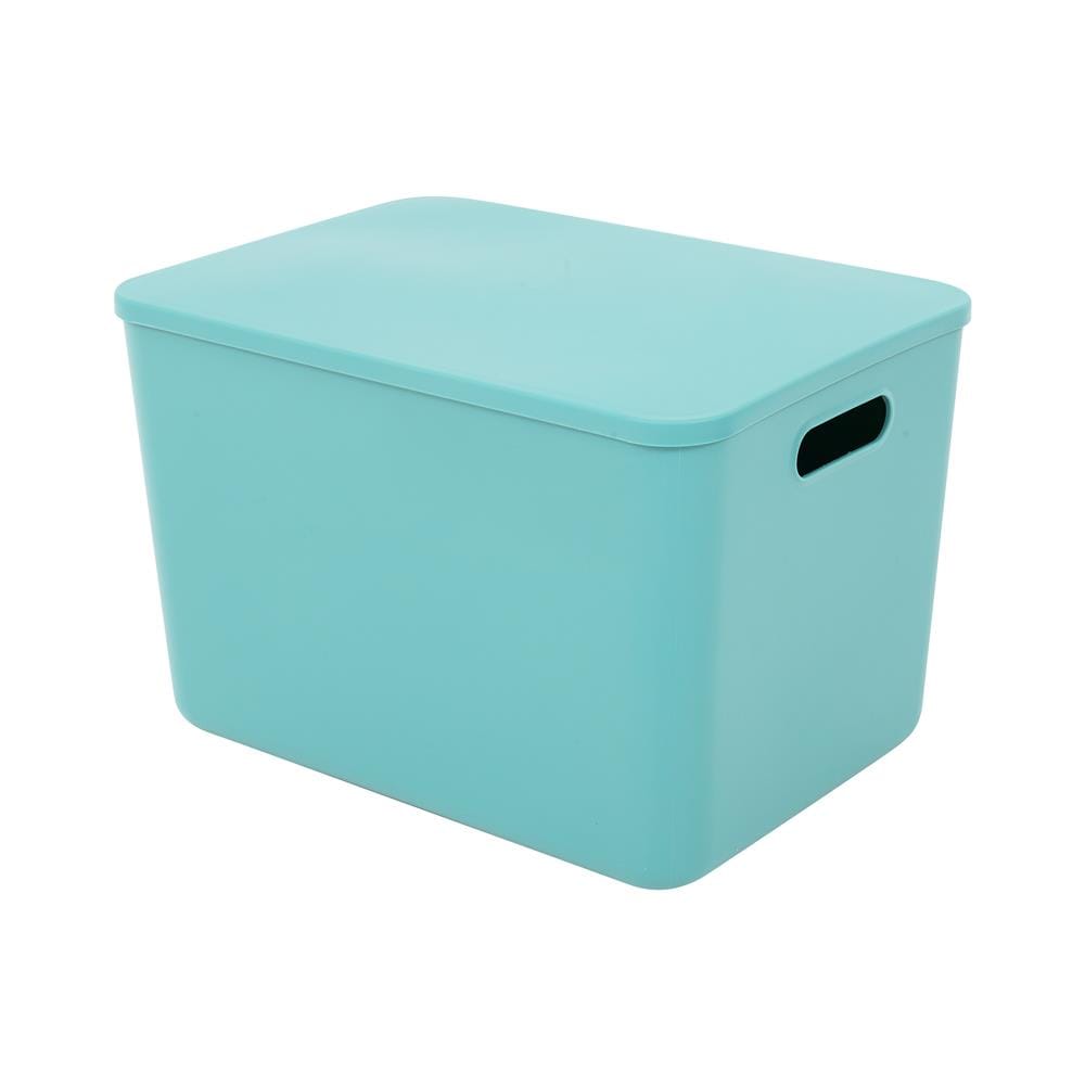 กล่องเก็บของ มีฝา STACKO MARU L 36x26x24 ซม. สีเขียว