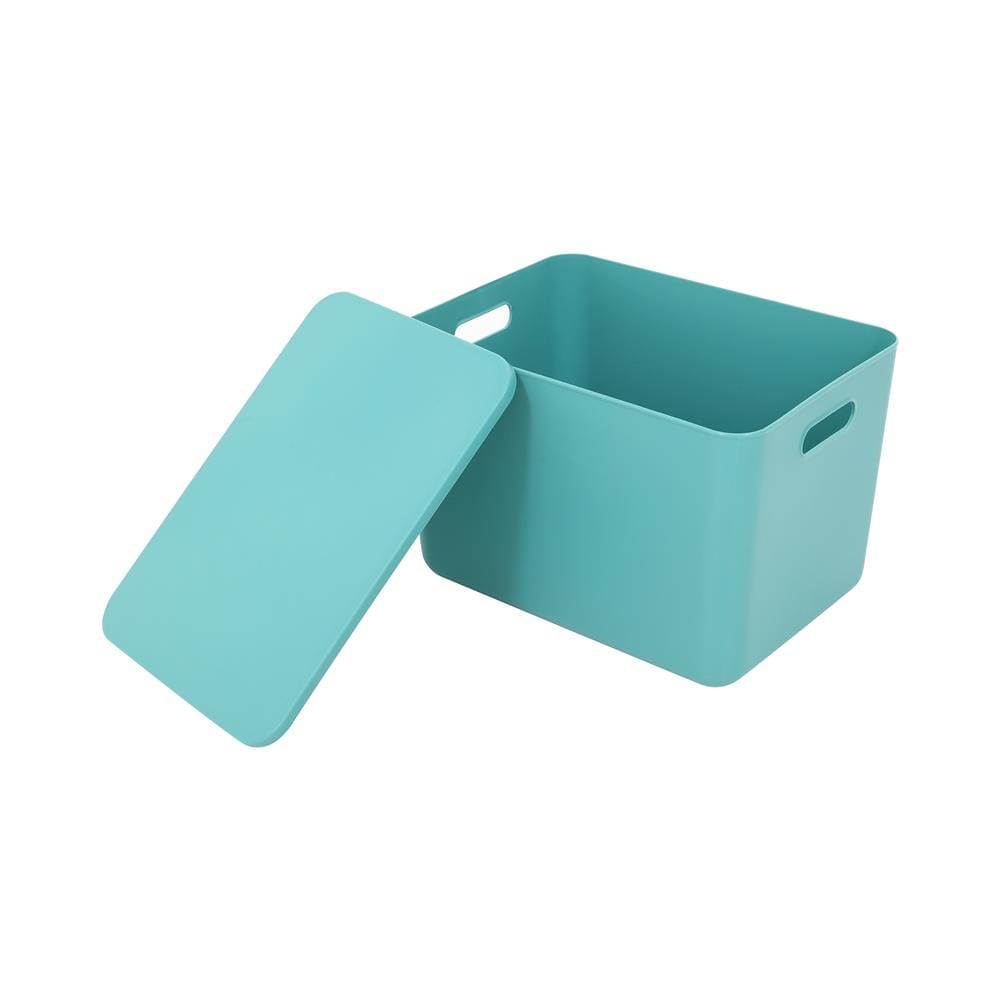 กล่องเก็บของ มีฝา STACKO MARU L 36x26x24 ซม. สีเขียว