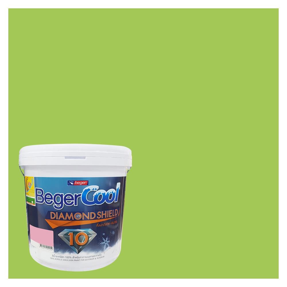 สีน้ำทาภายนอก ชนิดกึ่งเงา BEGERCOOL DIAMONDSHIELD 10 069-5 สี SWEET SUMMER 9 ลิตร