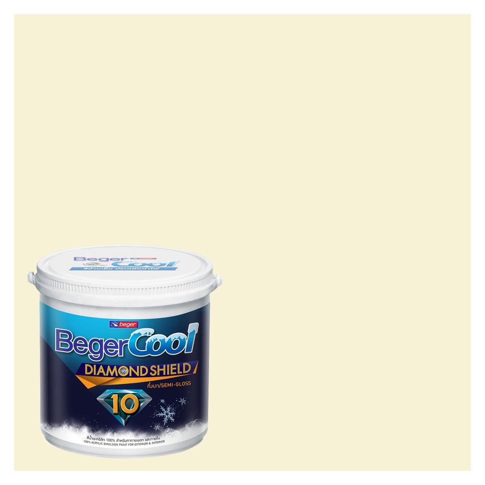 สีน้ำทาภายนอก ชนิดกึ่งเงา BEGERCOOL DIAMONDSHIELD 10 088-2 สี SUNCHINE MIST 9 ลิตร