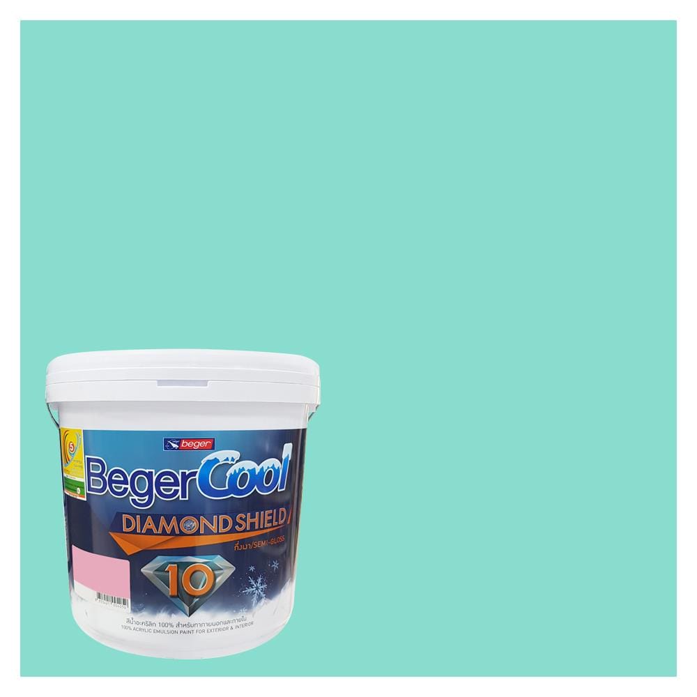 สีน้ำทาภายนอก ชนิดกึ่งเงา BEGERCOOL DIAMONDSHIELD 10 048-4 สี CRYSTALYN 9 ลิตร